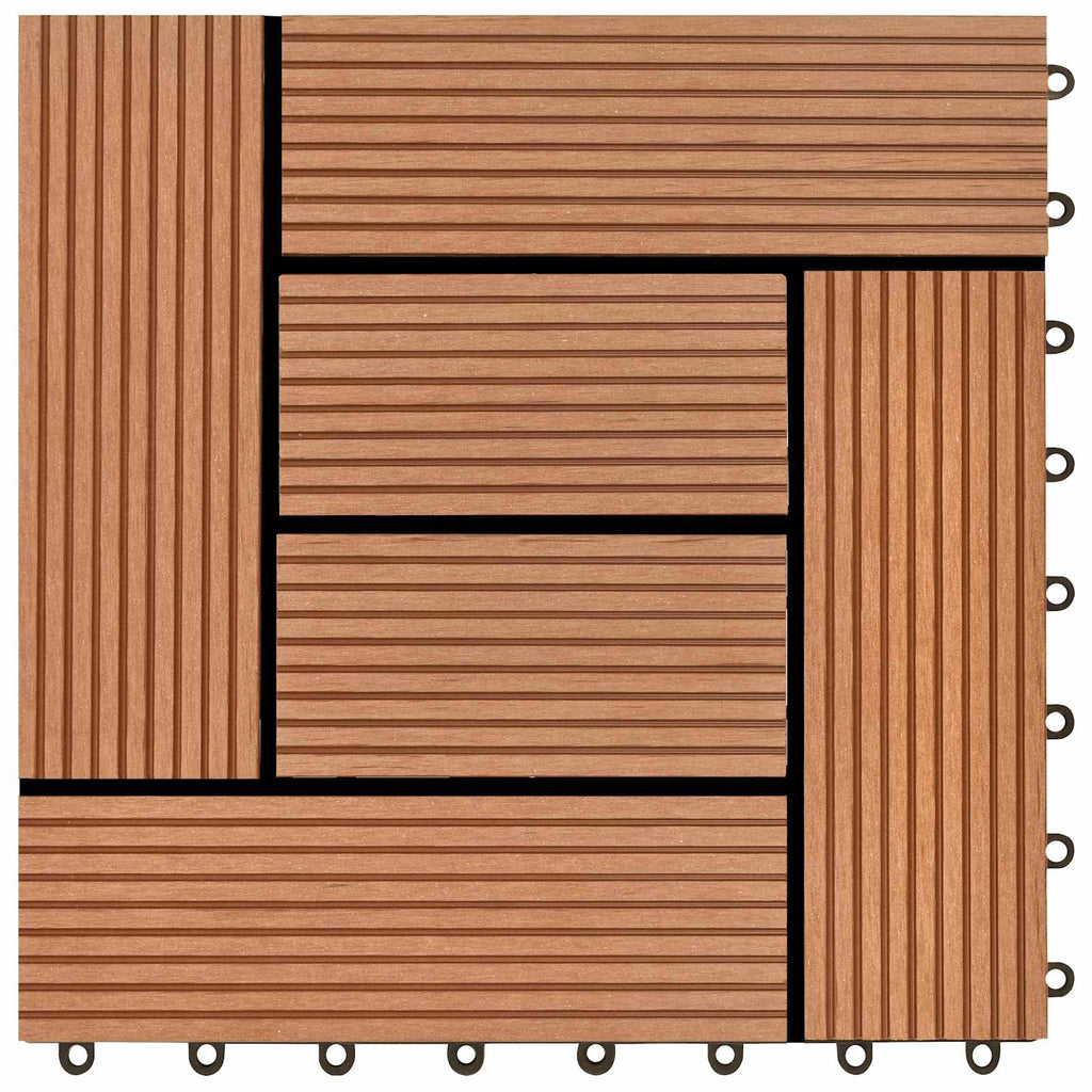 vidaXL Terrassplattor 22 st Brun 30 x 30 cm WPC