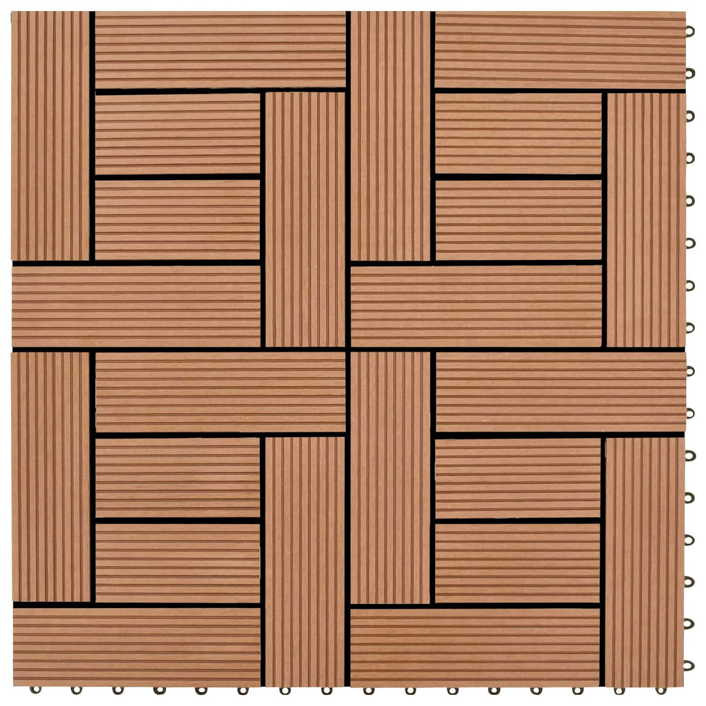 vidaXL Terrassplattor 22 st Brun 30 x 30 cm WPC