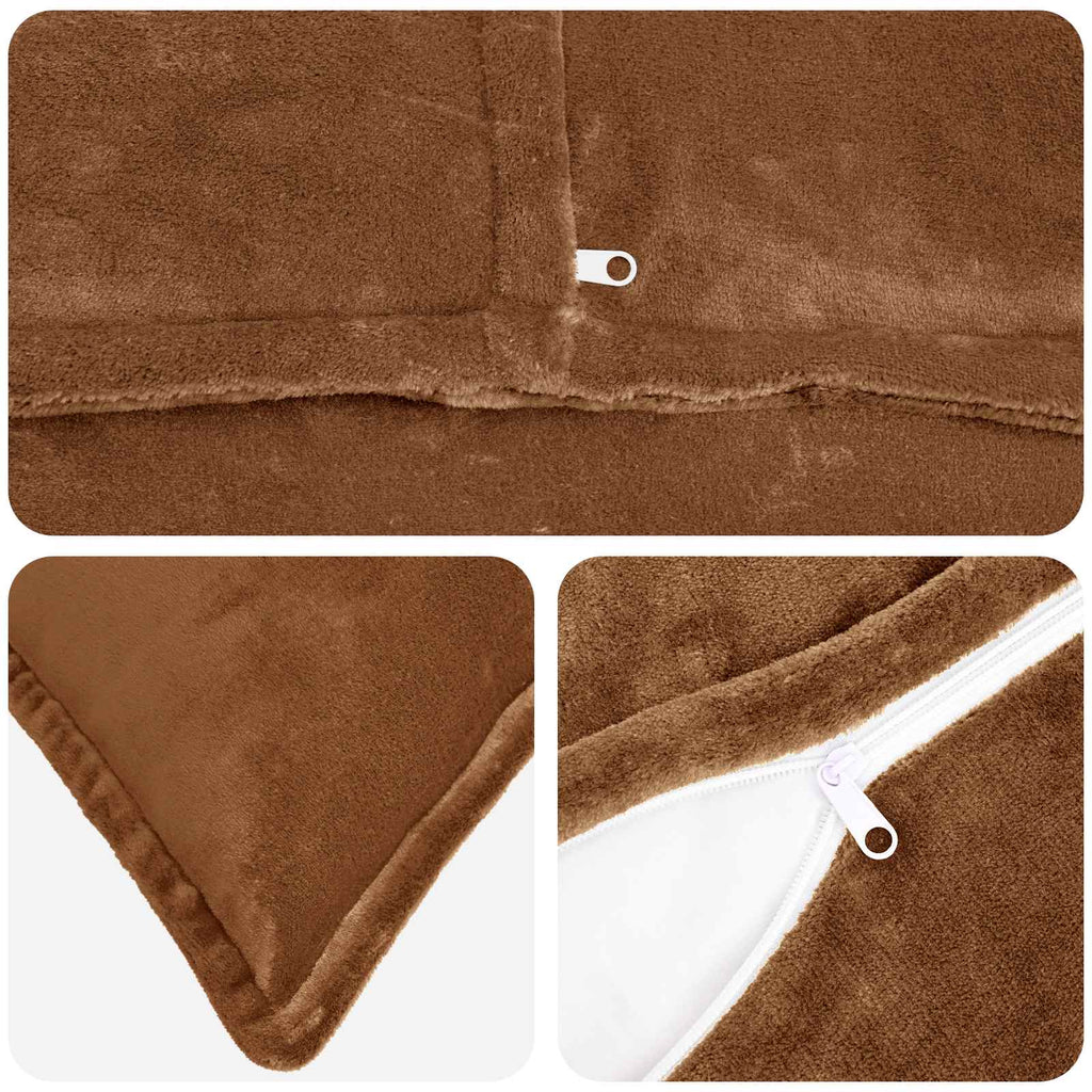 vidaXL Kasta Kudde 2 st HOUTEN Ljusbrun 40 x 145 cm Flanell