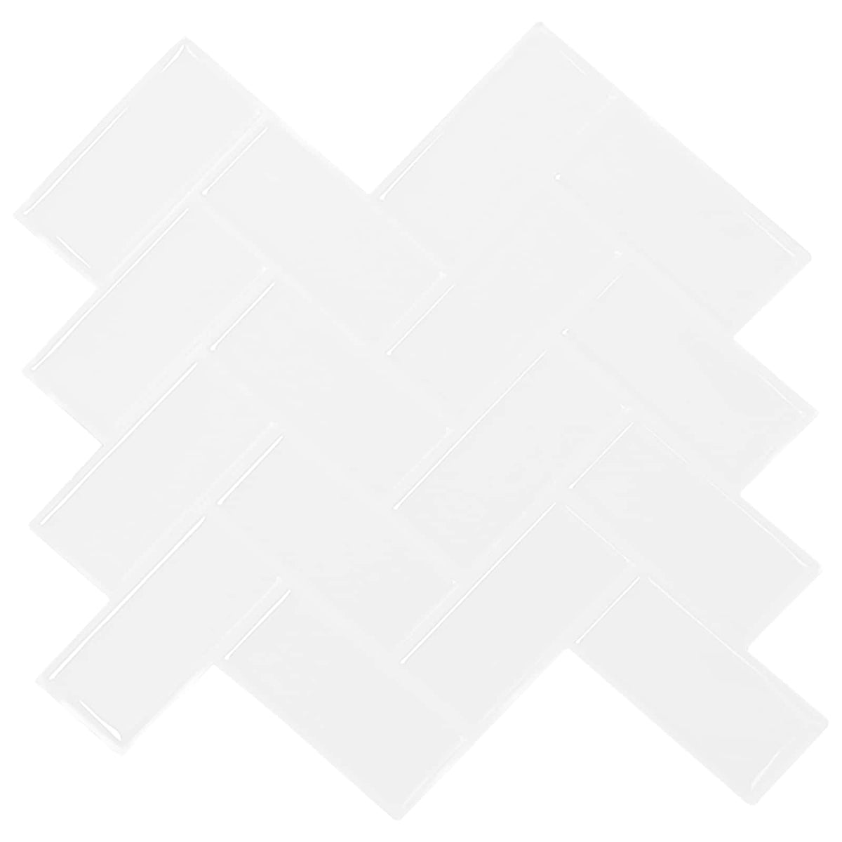 vidaXL Fiskbensplatta 10 st Vit 30 x 30 cm Polyuretan och PET
