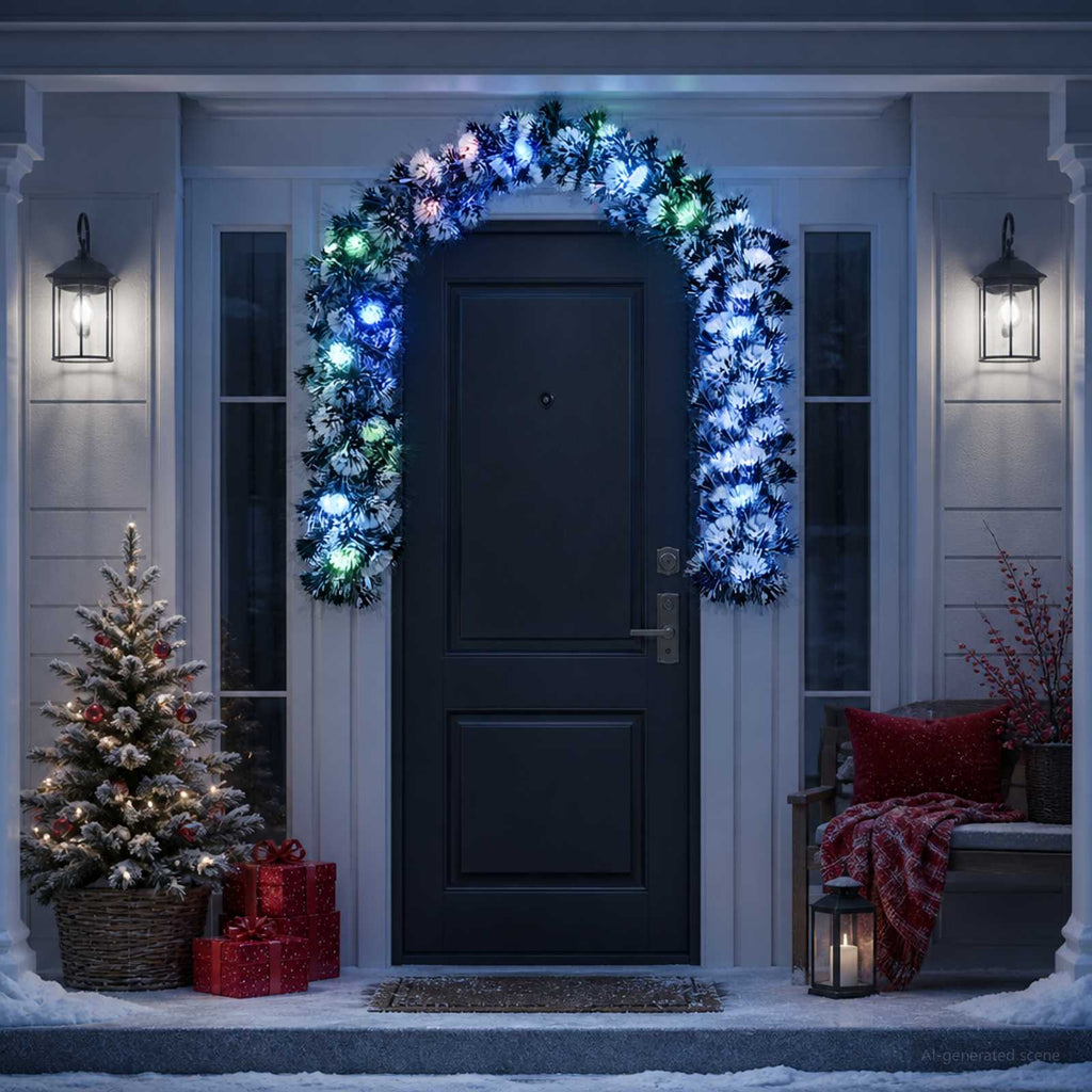 vidaXL Christmas Garland 200 cm 16 LED-lampor Mångfärgad PET