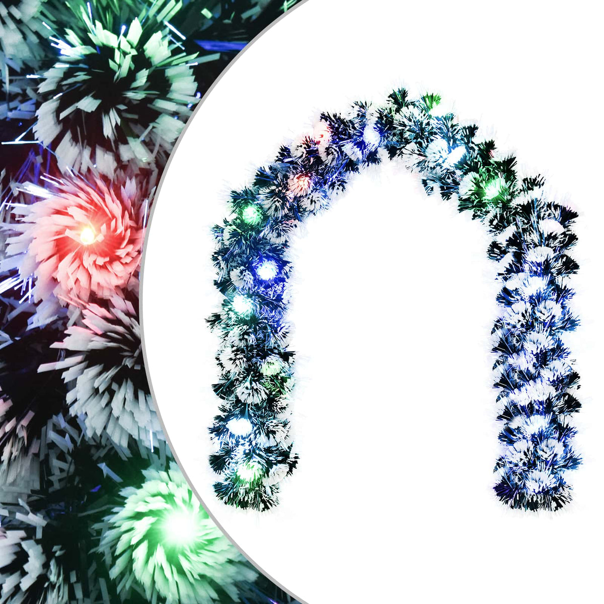 vidaXL Christmas Garland 200 cm 16 LED-lampor Mångfärgad PET