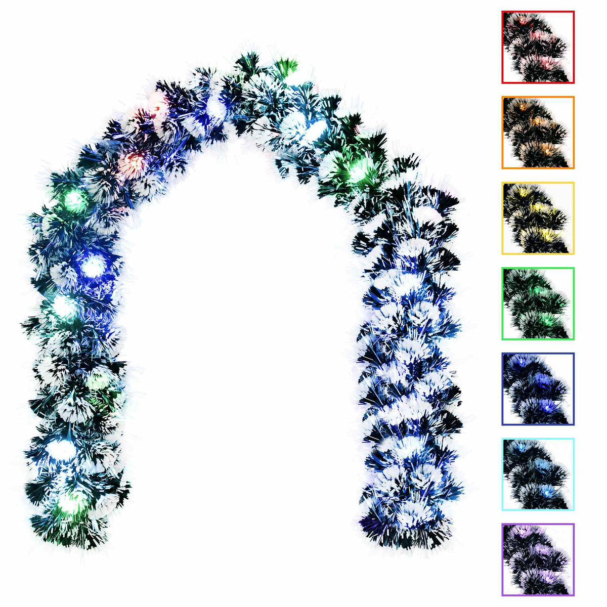 vidaXL Christmas Garland 200 cm 16 LED-lampor Mångfärgad PET