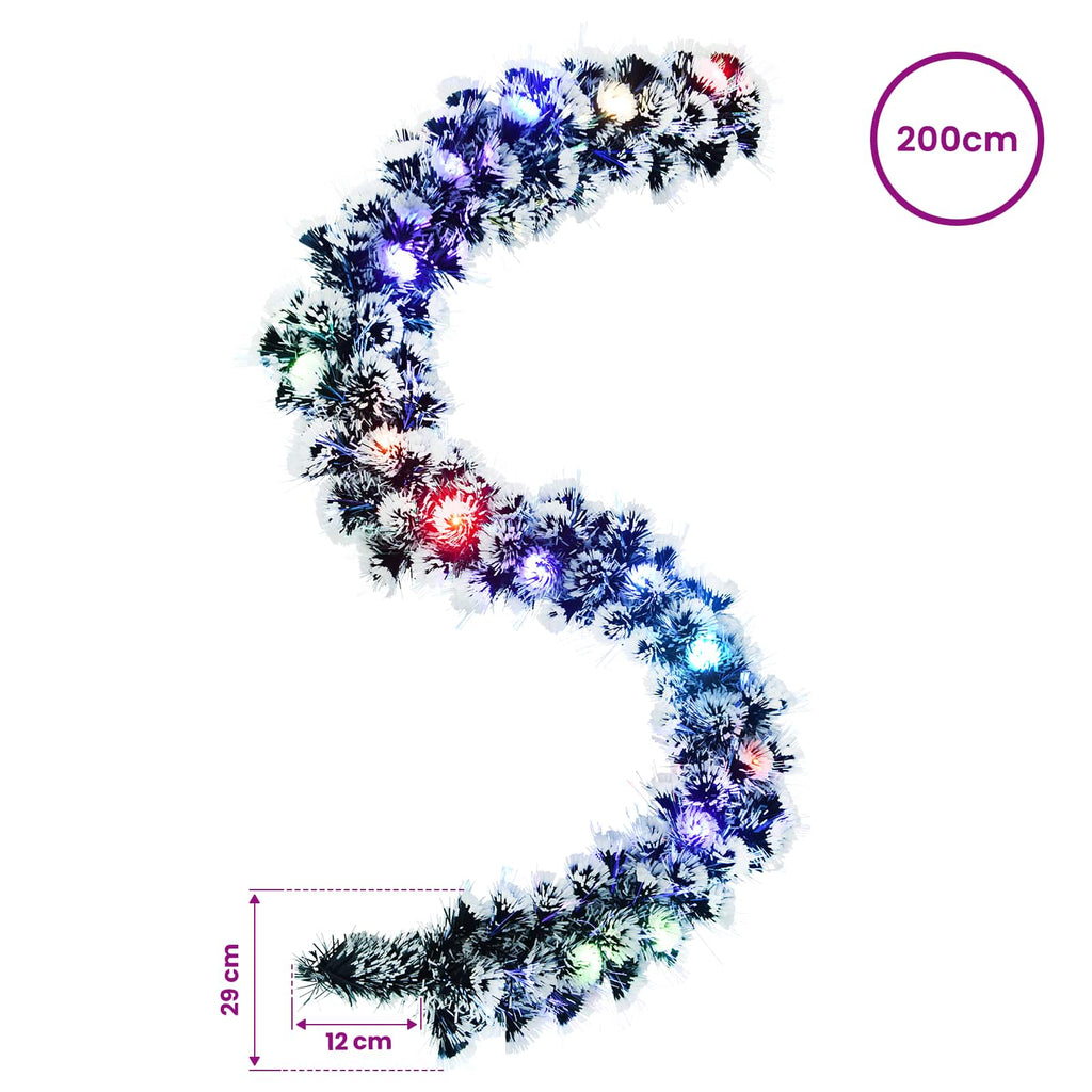 vidaXL Christmas Garland 200 cm 16 LED-lampor Mångfärgad PET