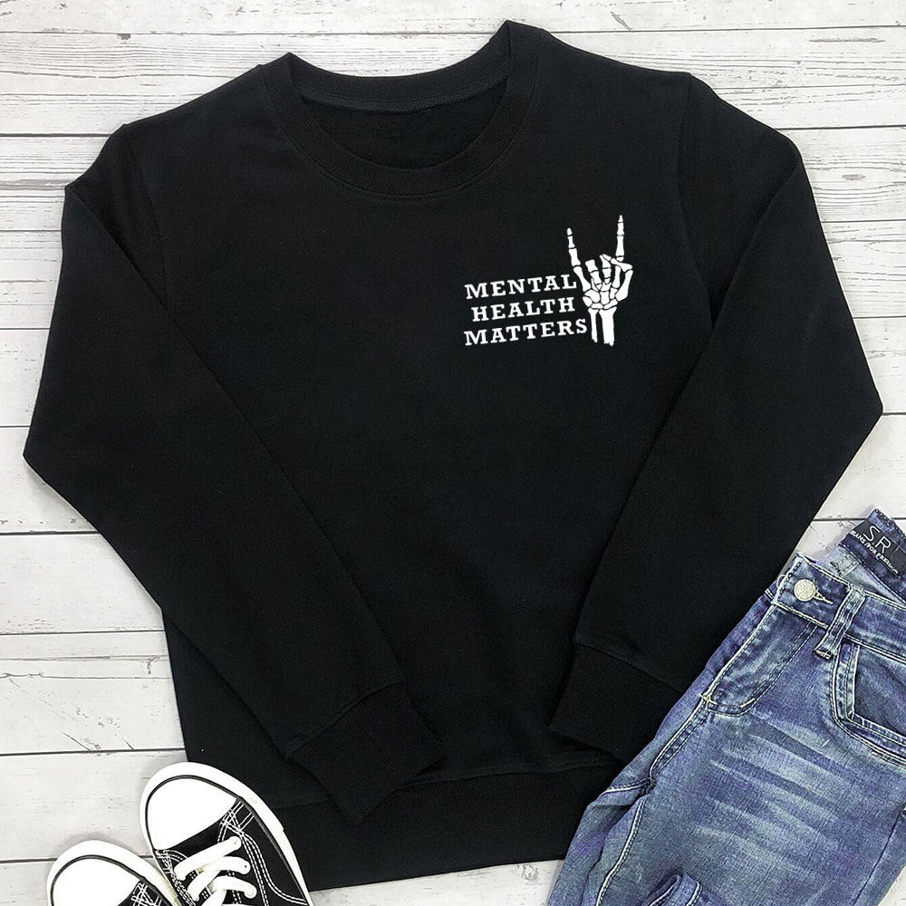 Mental Health Matters-hoodie med tryck