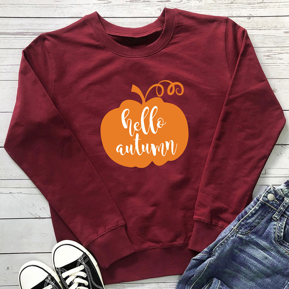 Sweat-shirt imprimé à col rond et manches longues