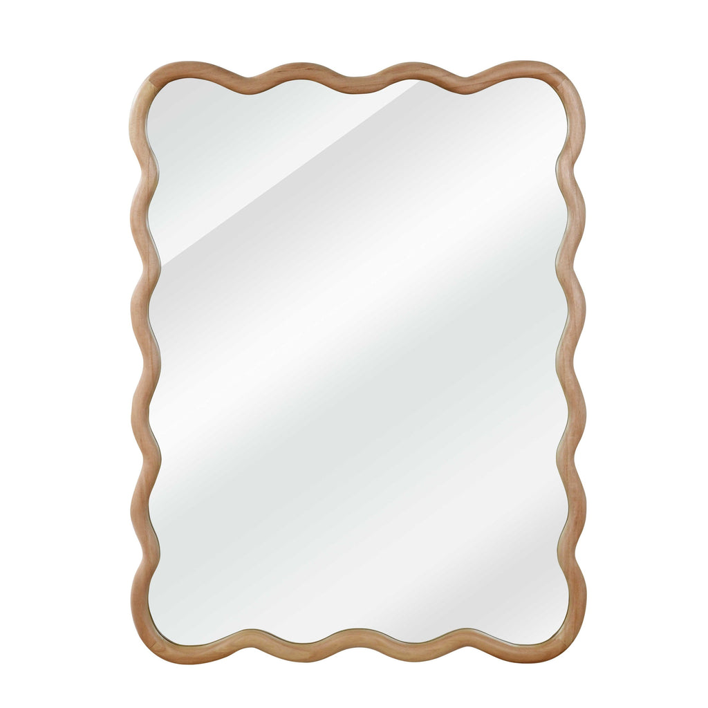 30'x40' Wavy Rectangle Solid Wood Frame Decorative Mirror,For Bedroom, Bathroom, Living Room, Entryway