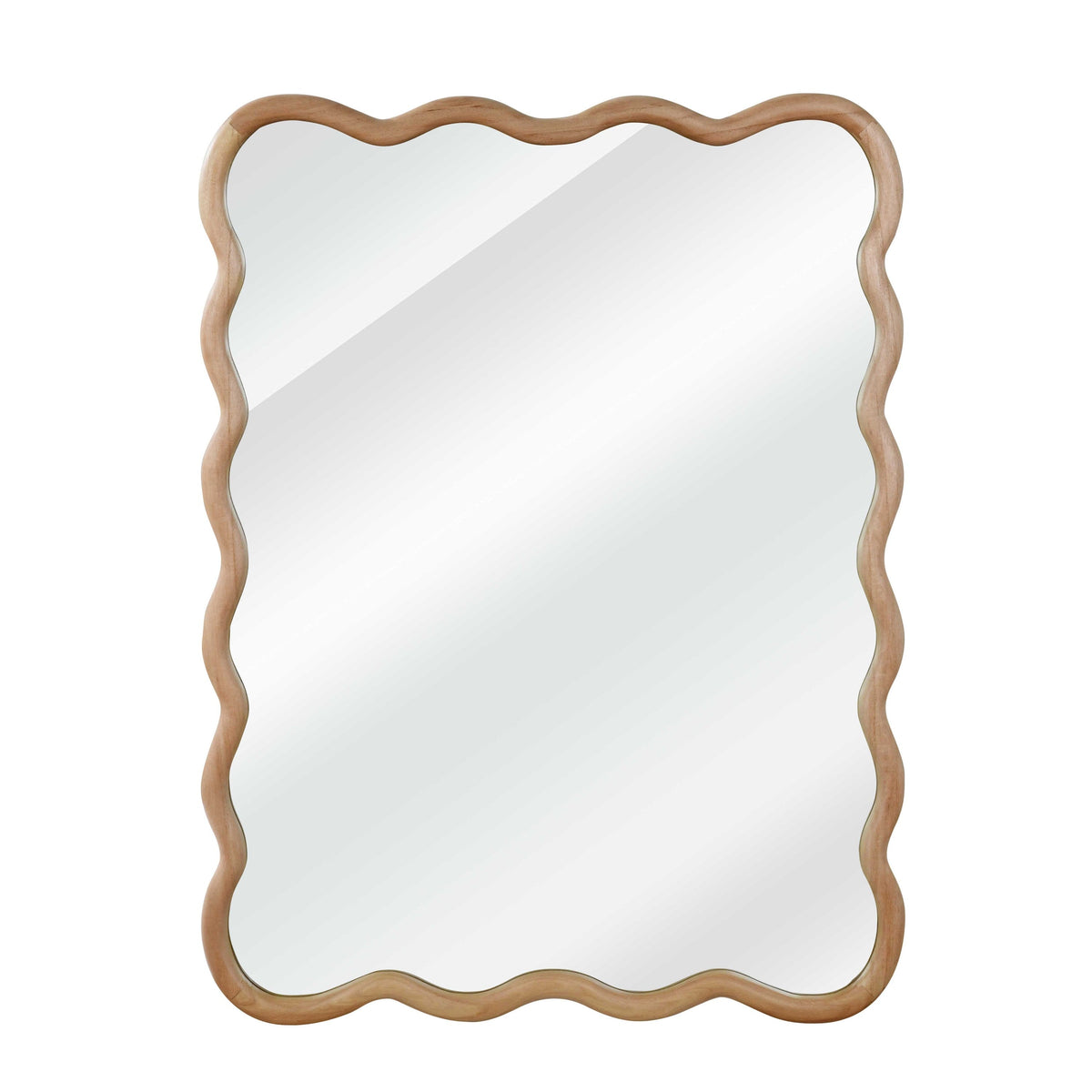 30'x40' Wavy Rectangle Solid Wood Frame Decorative Mirror,For Bedroom, Bathroom, Living Room, Entryway