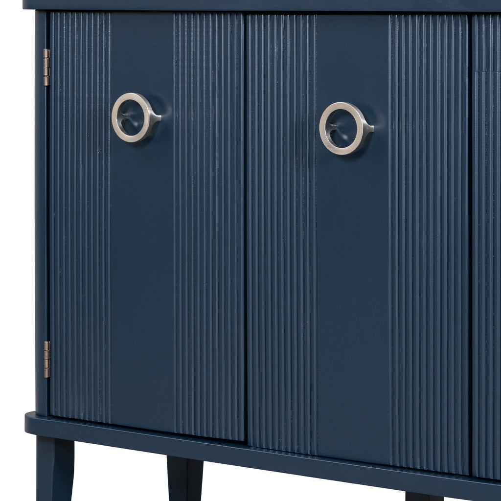 Simple and Atmospheric Solid Wood Veneer Fraxinus Mandschuric Cabinet With Three Acacia Solid Doors,Adjustable, Suitable