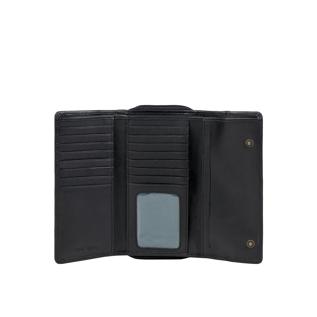Cartera de cuero plegable con bloqueo RFID Stitch