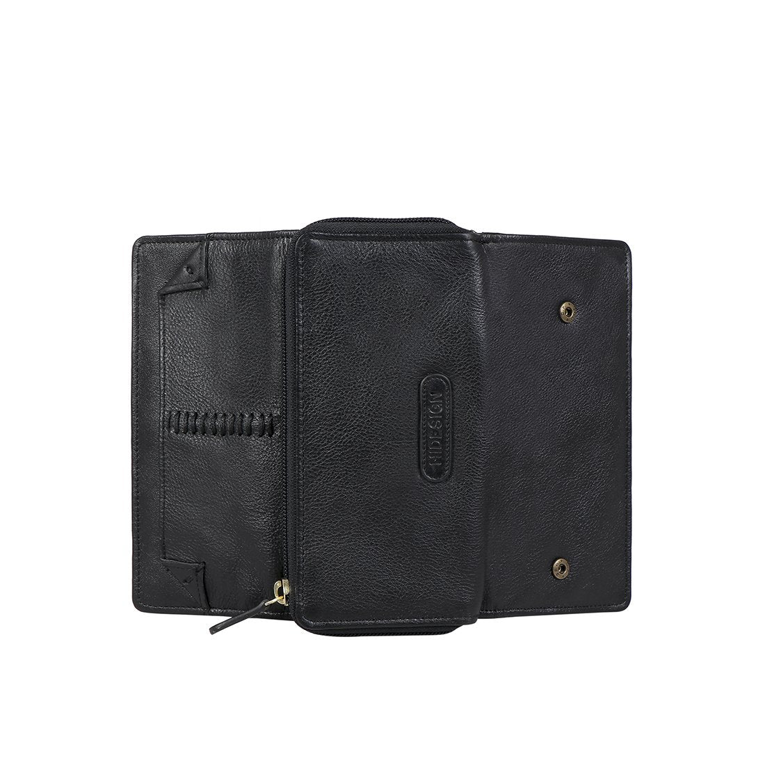 Cartera de cuero plegable con bloqueo RFID Stitch
