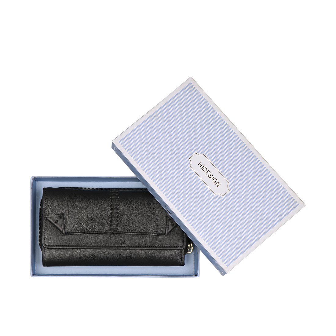Cartera de cuero plegable con bloqueo RFID Stitch