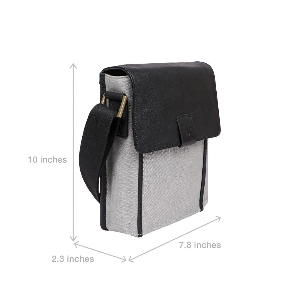 Aiden Genuine Leather and Canvas Mini Crossbody Men/Women Messenger Bag/Travel Bag / 10.5" iPad Bag