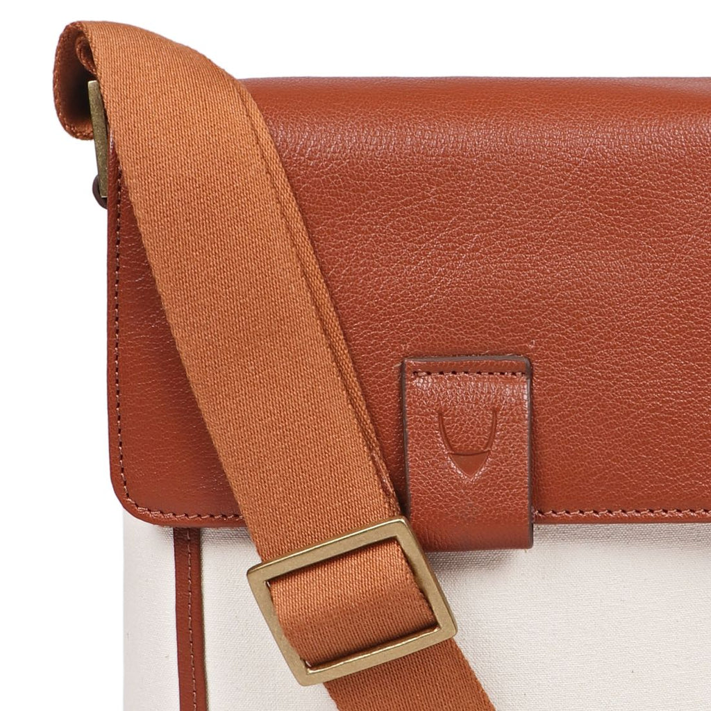 Aiden Genuine Leather and Canvas Mini Crossbody Men/Women Messenger Bag/Travel Bag / 10.5" iPad Bag
