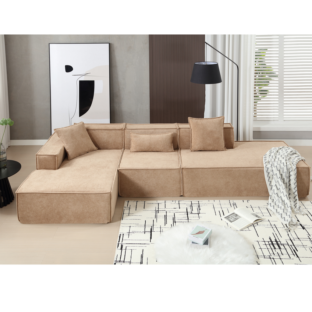 Modular Combination Living Room Sofa Set, Modern Minimalist Sofa, Free Installation Sofa, L-Shaped, Italian Minimalist T