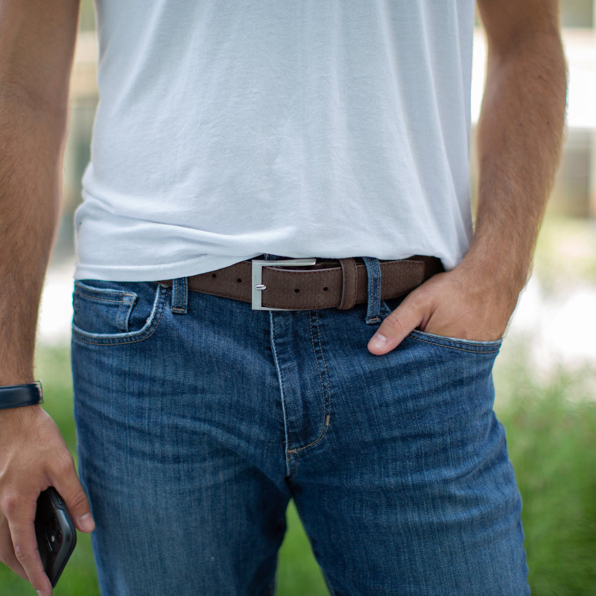 Wesley Suede Leather 3.5 CM Belt