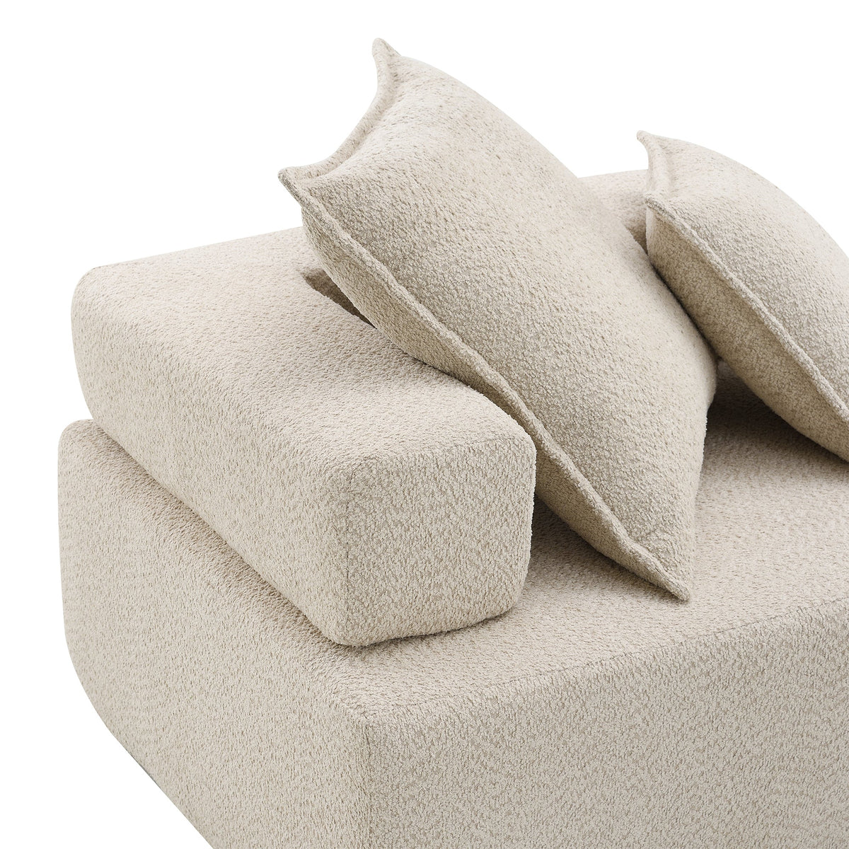 Sofá seccional modular de gran tamaño, lujoso conjunto de sofá de suelo de bouclé, sofá cama convertible, espacioso sofá cama relleno de espuma