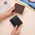 Men's Short Bi-fold Wallet Made From Full-grain Cowhide