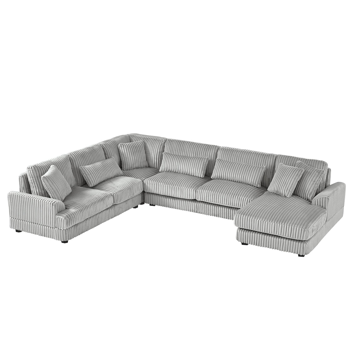 129" Oversized Sectional Sofa U-Shaped Sofa Couch Modern Sofa Upholstered in Soft Corduroy With a Chaise Lounge for Livi