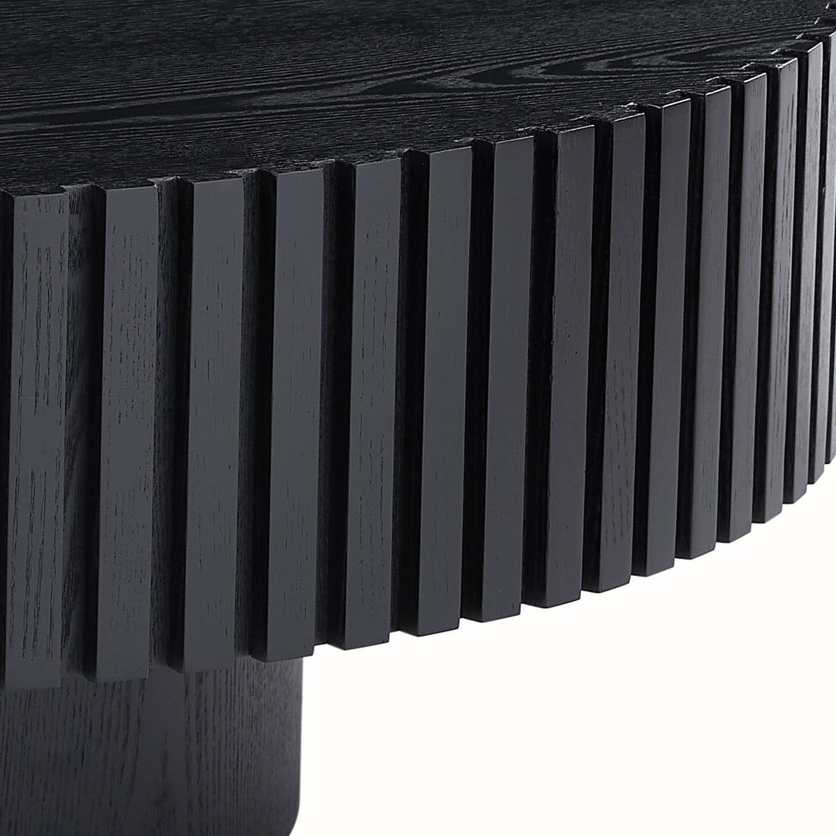 BLACK MDF Coffee Table 39.37inch Modern Handcraft Drum Coffee Table Round Wood Coffee Table for Living Room, Apartment