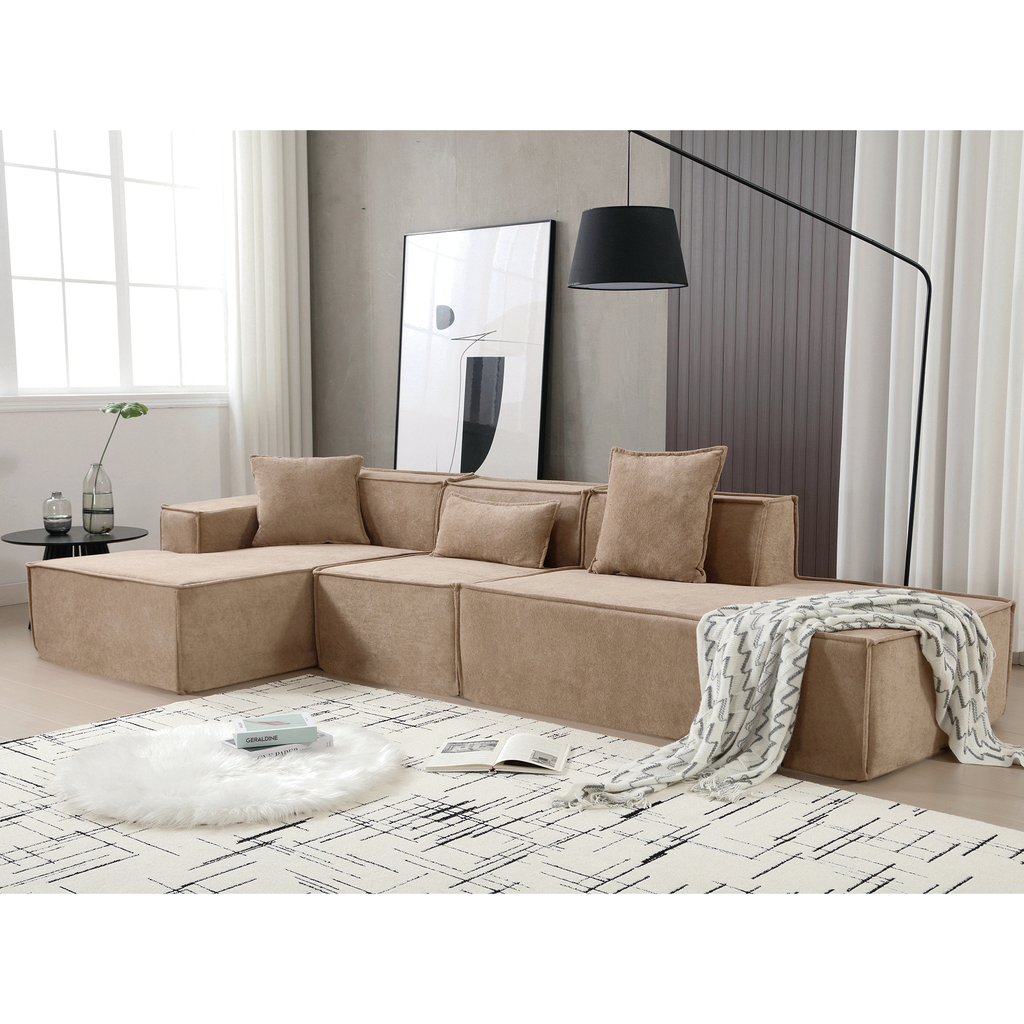 Modular Combination Living Room Sofa Set, Modern Minimalist Sofa, Free Installation Sofa, L-Shaped, Italian Minimalist T