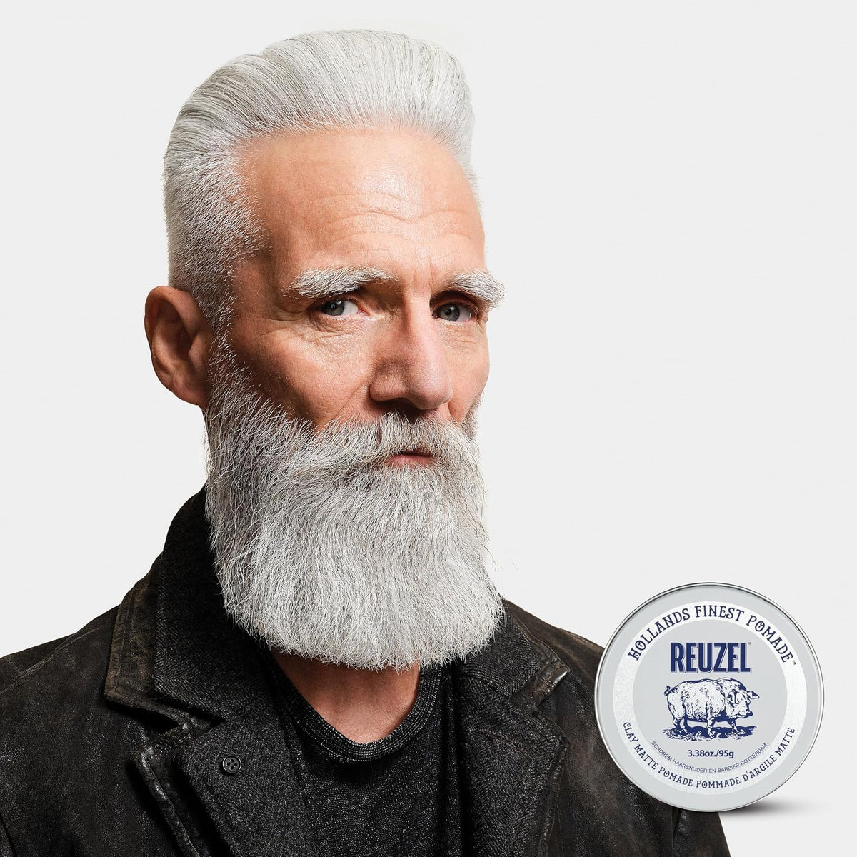 Reuzel Faserpomade, geringer Glanz, fester Halt, texturiertes, volleres Aussehen, im Laufe des Tages leicht neu frisierbar, 3,38 oz/95 g