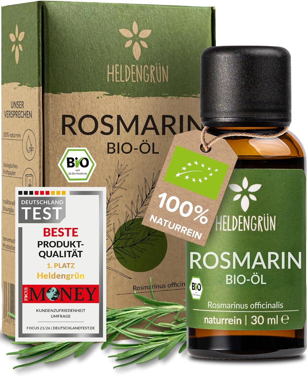 Heldengrün® BIO Lavendelöl [100% NATURREIN] Ätherisches Öl 30 ml