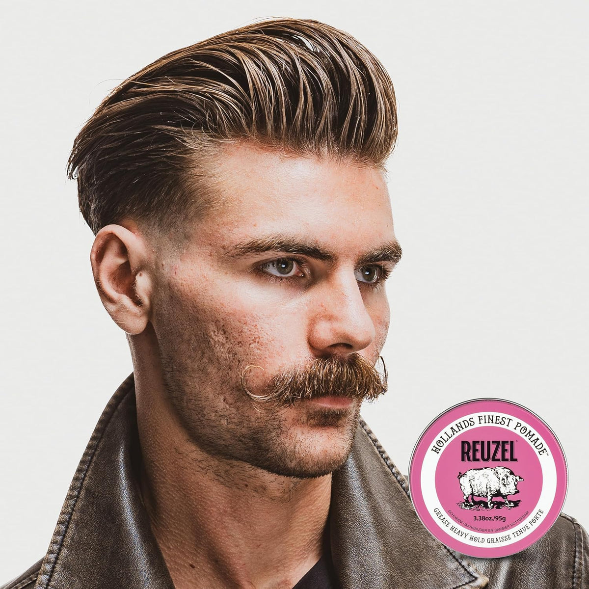 Reuzel Faserpomade, geringer Glanz, fester Halt, texturiertes, volleres Aussehen, im Laufe des Tages leicht neu frisierbar, 3,38 oz/95 g