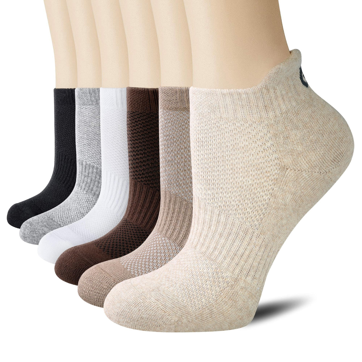 CS CELERSPORT 6 Paar kurze Sportsocken für Damen und Herren, Sneaker-Socken für Laufen und Sport mit Fersenlasche