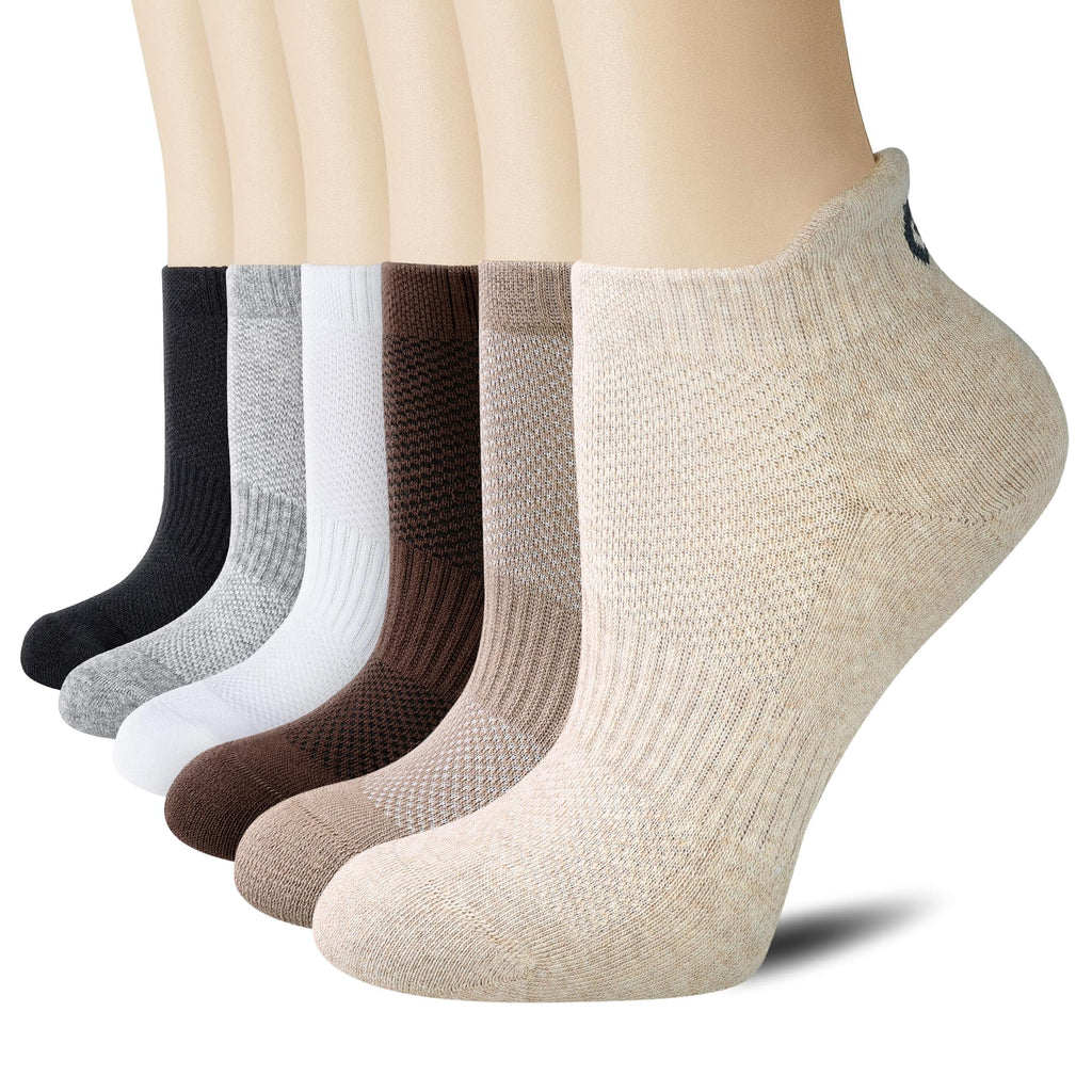 CS CELERSPORT 6 Paar kurze Sportsocken für Damen und Herren, Sneaker-Socken für Laufen und Sport mit Fersenlasche