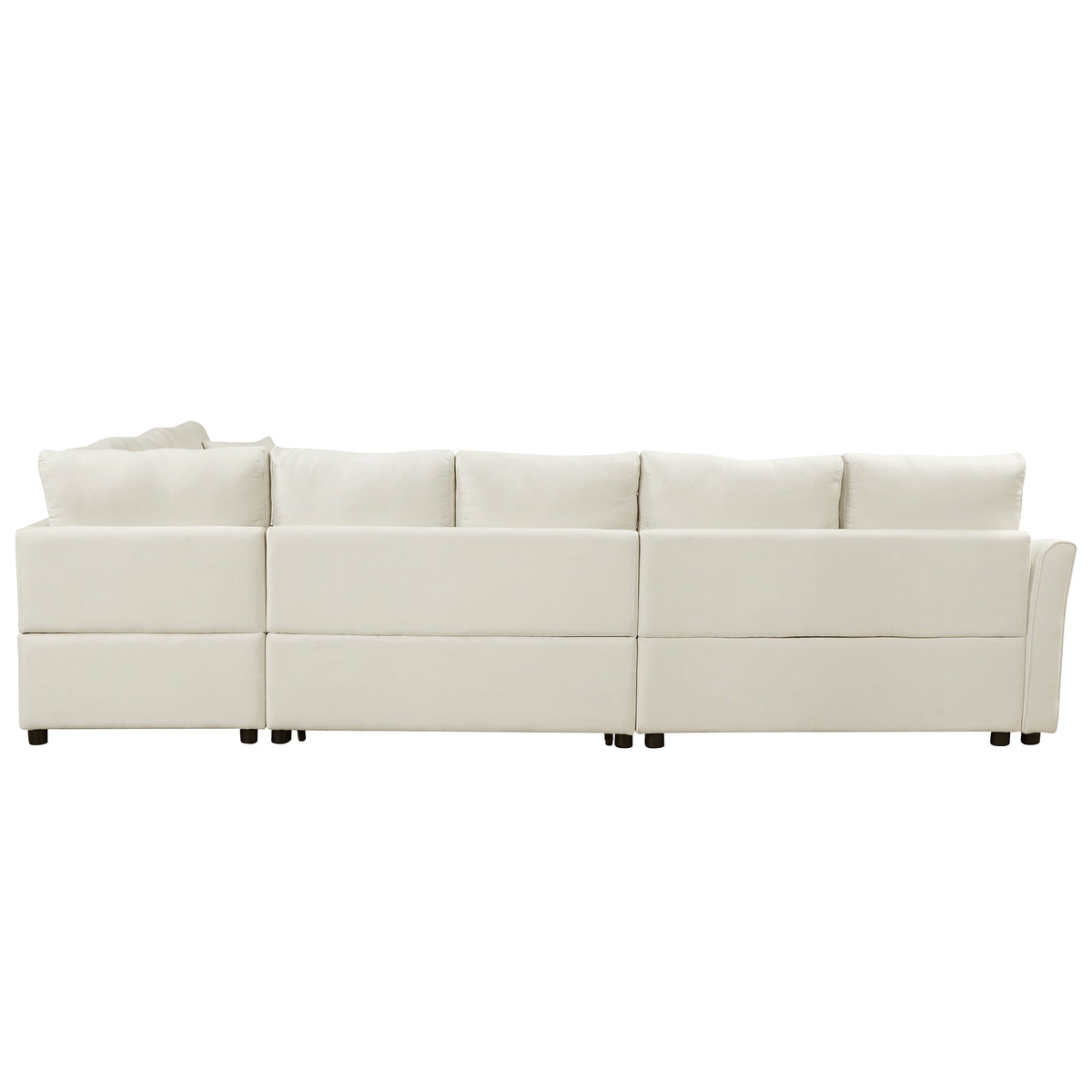 Sofá en forma de L de 124.8", sofá cama convertible extraíble con dos cojines de respaldo, dos puertos USB y dos enchufes eléctricos