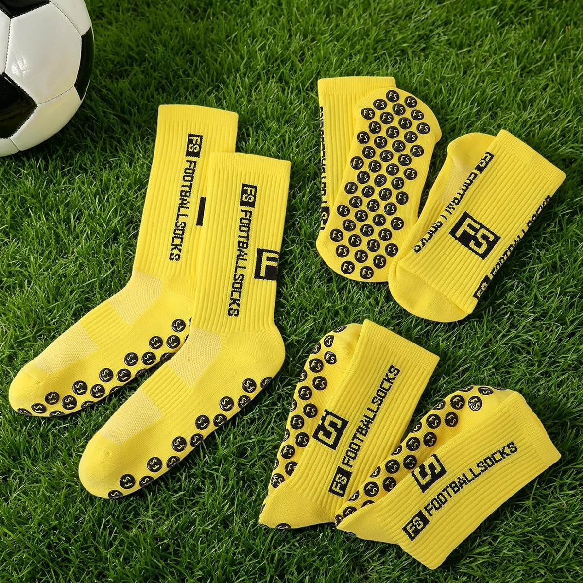 FANTESI 3 Paare Fußballsocken für Herren Damen,Sportsocken Fußball