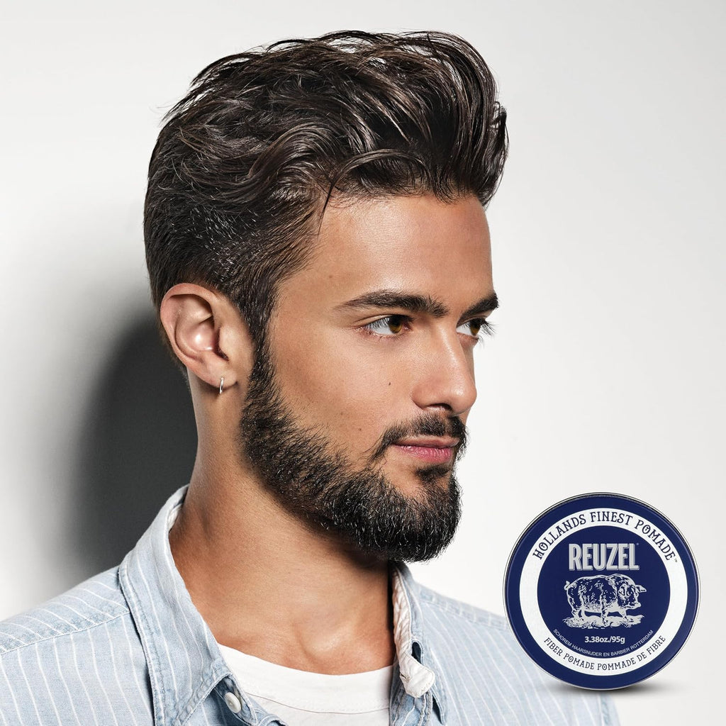 Reuzel Faserpomade, geringer Glanz, fester Halt, texturiertes, volleres Aussehen, im Laufe des Tages leicht neu frisierbar, 3,38 oz/95 g