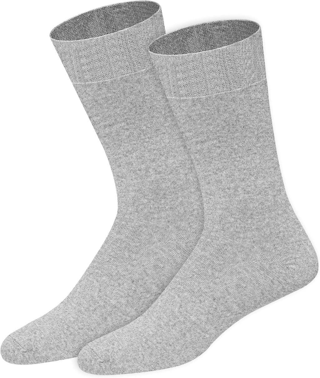 SOXCO Lot de 12 paires de chaussettes homme | Chaussettes habillées mi-mollet riches en coton | Tissu respirant idéales pour le travail et le quotidien | Noir, Blanc, Gris, Bleu Marine