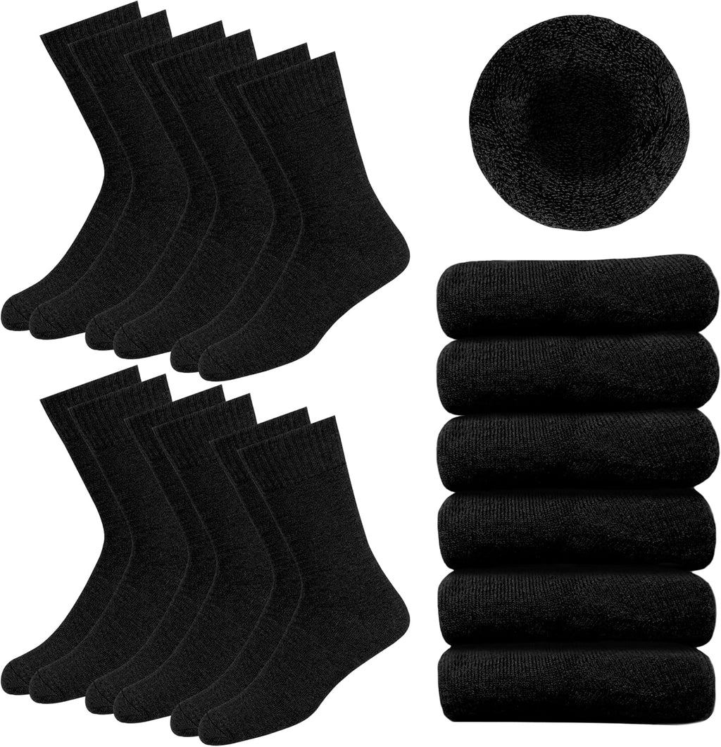 SOXCO Chaussettes Chaudes pour Hommes et Femmes - Chaussettes d’Hiver Thermiques, Lot de 6 Paires
