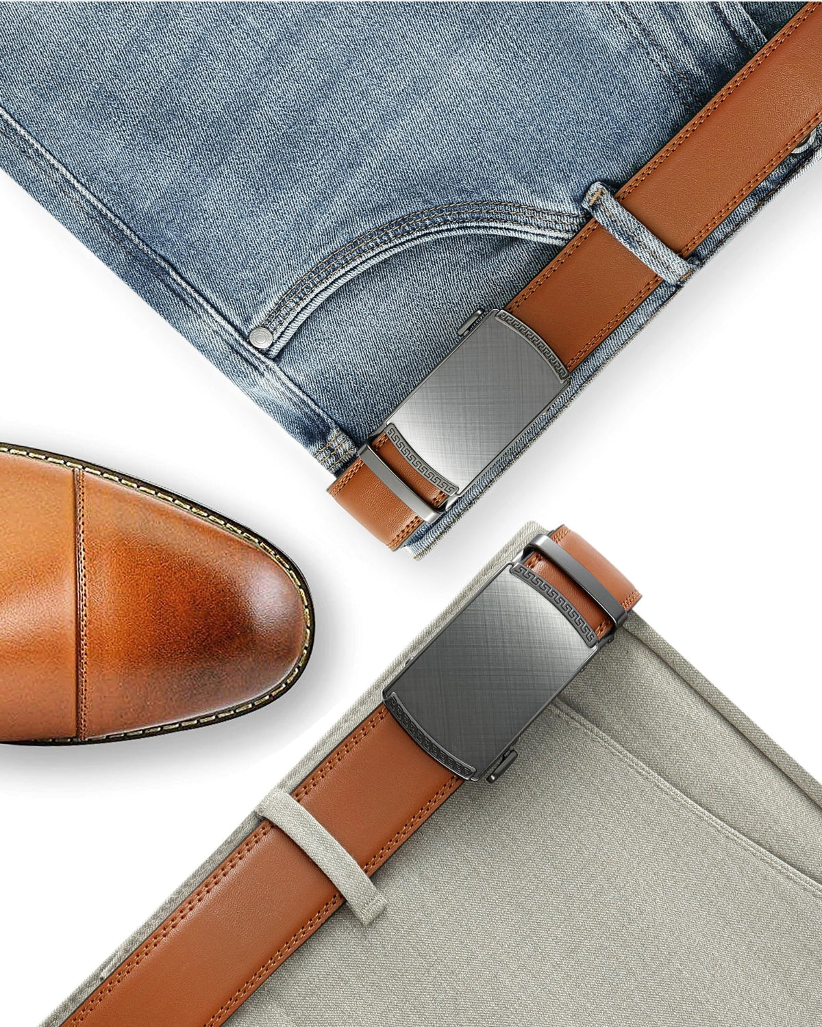 CHAOREN Gürtel Herren, Automatik Ledergürtel Herren 35mm ohne Löcher