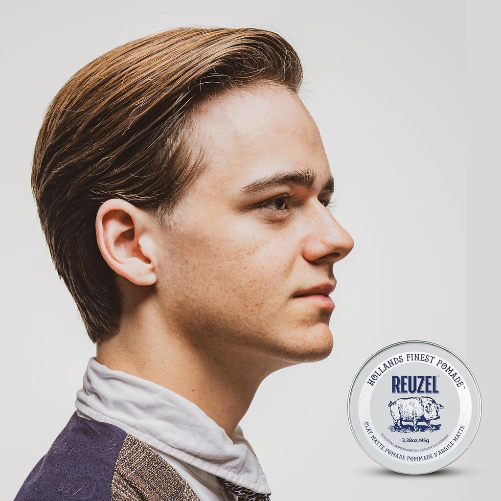 Reuzel Faserpomade, geringer Glanz, fester Halt, texturiertes, volleres Aussehen, im Laufe des Tages leicht neu frisierbar, 3,38 oz/95 g