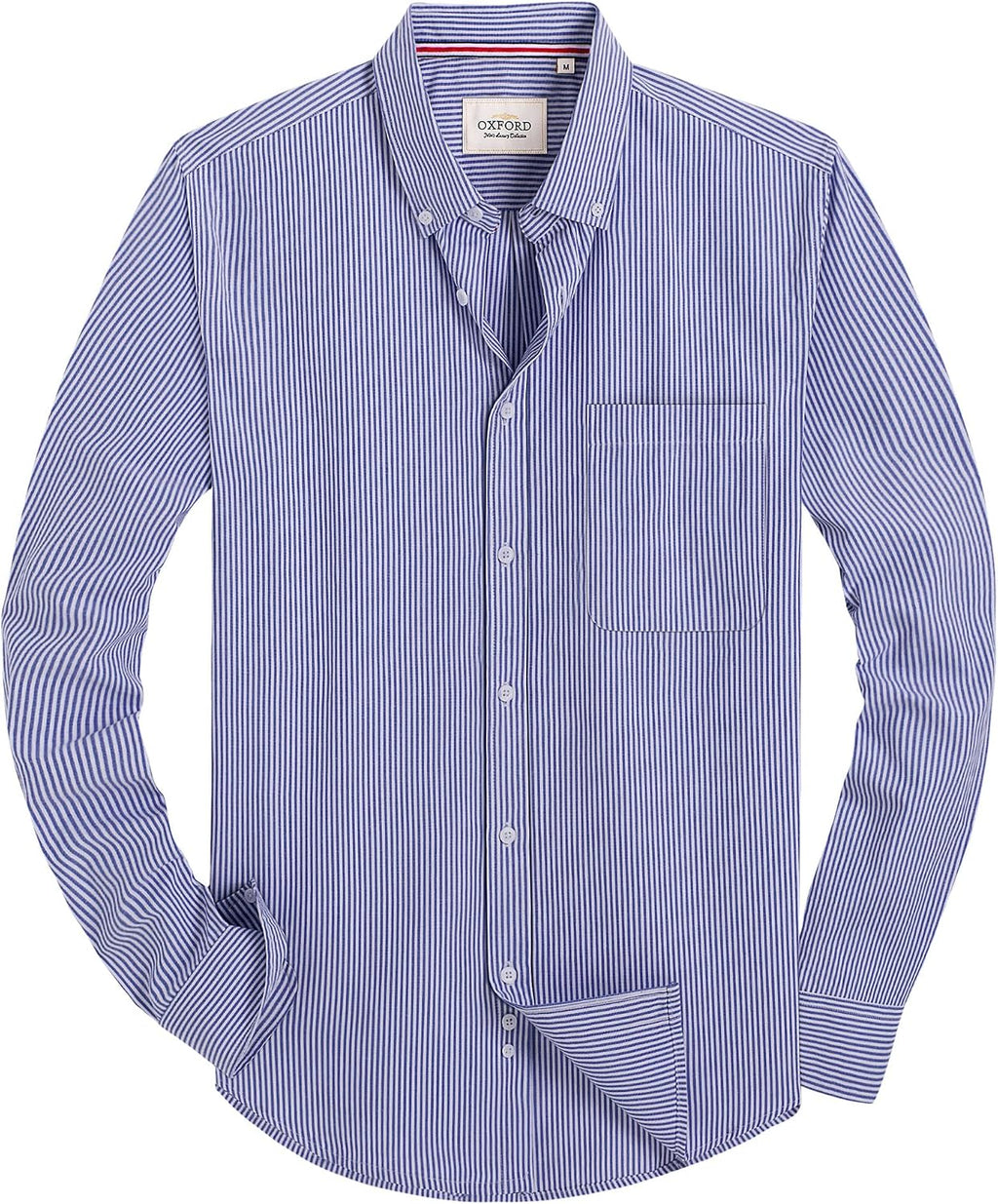 Alimens & Gentle Mens Solid Oxford Shirt Long Sleeve Dress Shirt Work Casual Button Down Shirts with Pocket