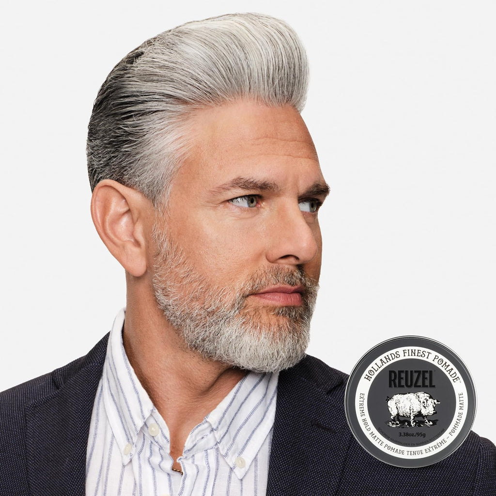 Reuzel Faserpomade, geringer Glanz, fester Halt, texturiertes, volleres Aussehen, im Laufe des Tages leicht neu frisierbar, 3,38 oz/95 g