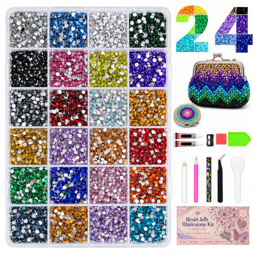 56 Farben Bedazzler Kit, 45.000 Stück 3mm Harz Strasssteine Set