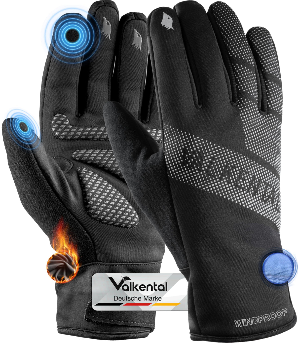 Valkental wasserdichte Fahrradhandschuhe GloRider, Unisex
