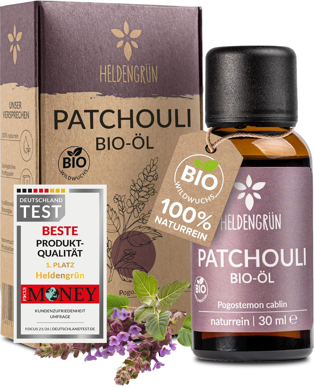 Heldengrün® BIO Lavendelöl [100% NATURREIN] Ätherisches Öl 30 ml