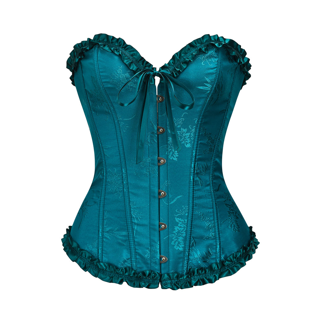 Bustier Corset Top for Women | Overbust Lace Up Waist Cincher Shapewear Lingerie