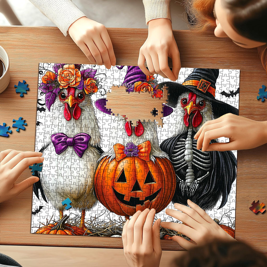 Blueforest Halloween 1000 Piece Jigsaw Puzzle for Adults - Spooky Ghosts, Skeletons, Pumpkins, Witch & Haunted House Puzzle, Challenging Fun Adult Puzzles for Relaxation, Decor & Gifts