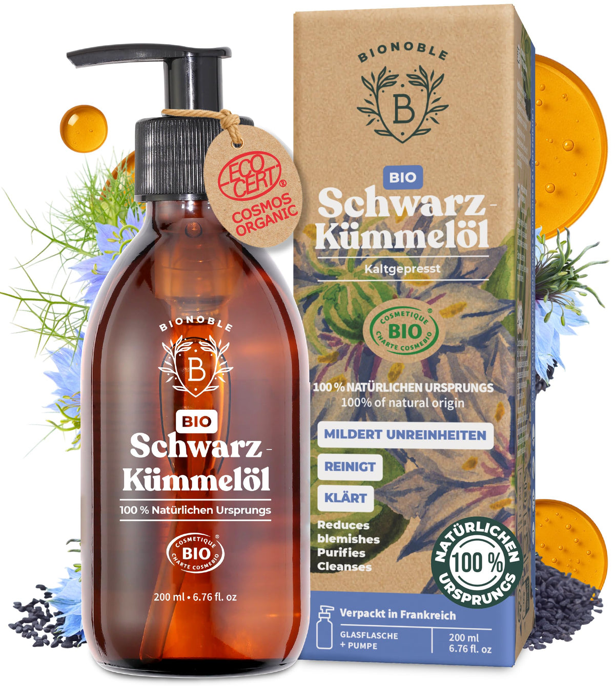 BIONOBLE Arganöl Bio Kaltgepresst - Haare, Gesicht, Haut - Marokko - 50ml