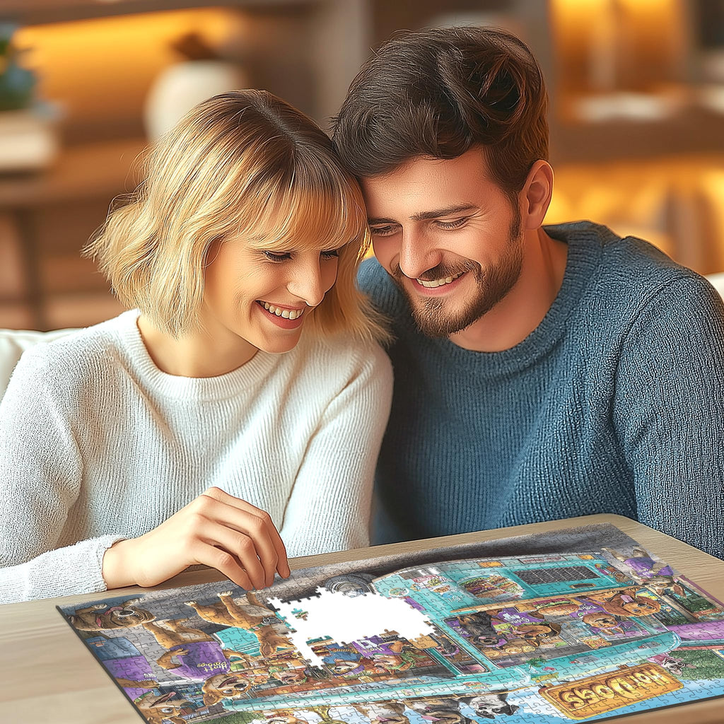 Blueforest Halloween 1000 Piece Jigsaw Puzzle for Adults - Spooky Ghosts, Skeletons, Pumpkins, Witch & Haunted House Puzzle, Challenging Fun Adult Puzzles for Relaxation, Decor & Gifts