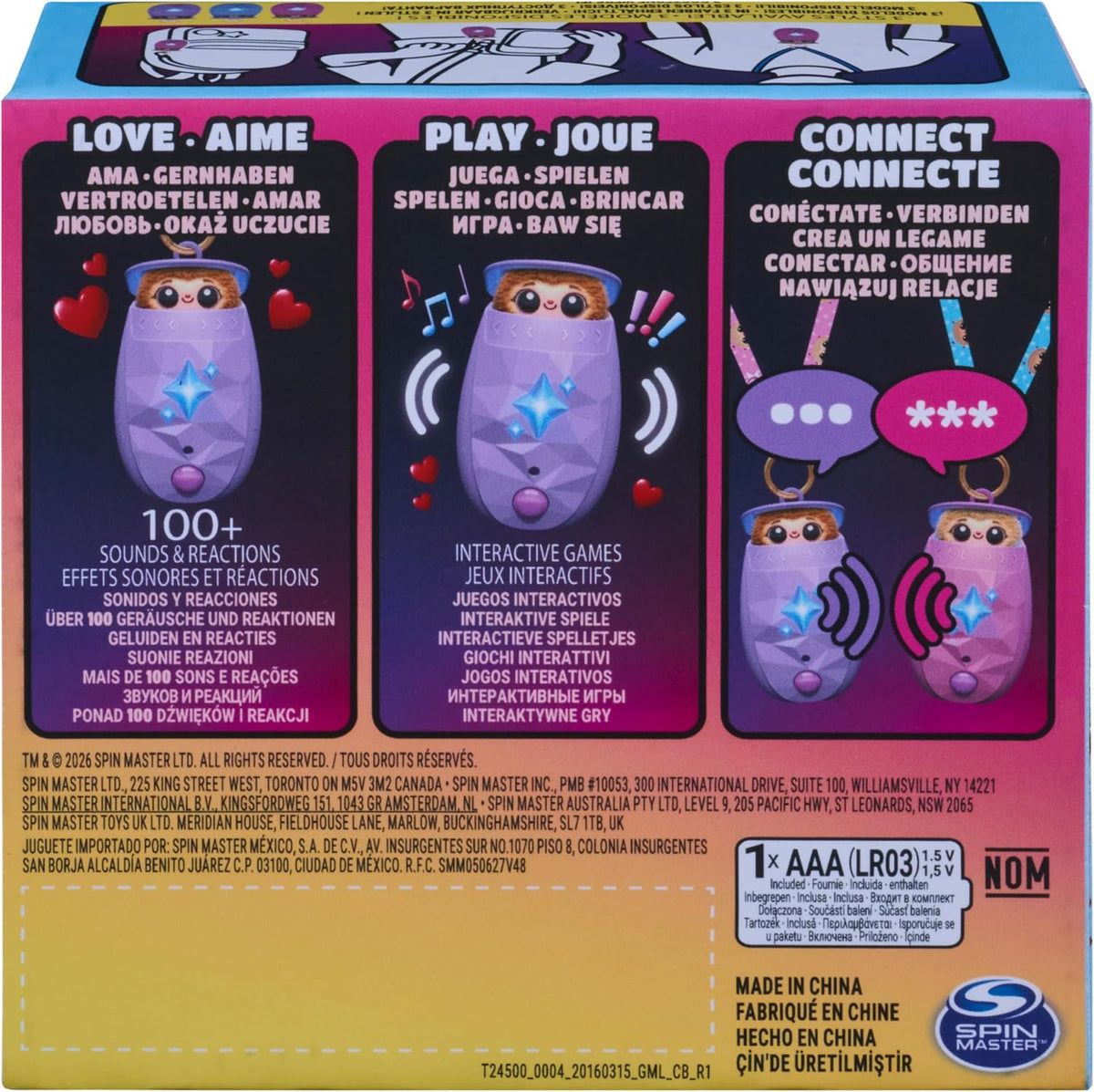 Pink Interactive Pet and Wearable Charm Accessory, 100+ Reactions