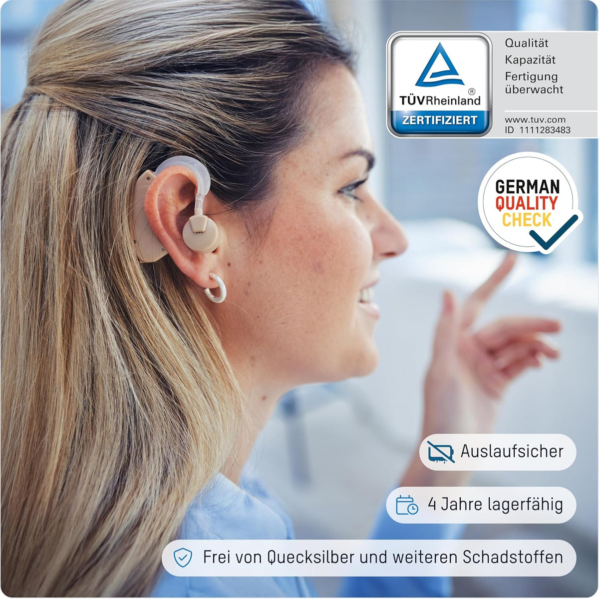 Ansmann Hörgerätebatterien 312-60x Zink-Luft Batterien Typ PR41 - Braun