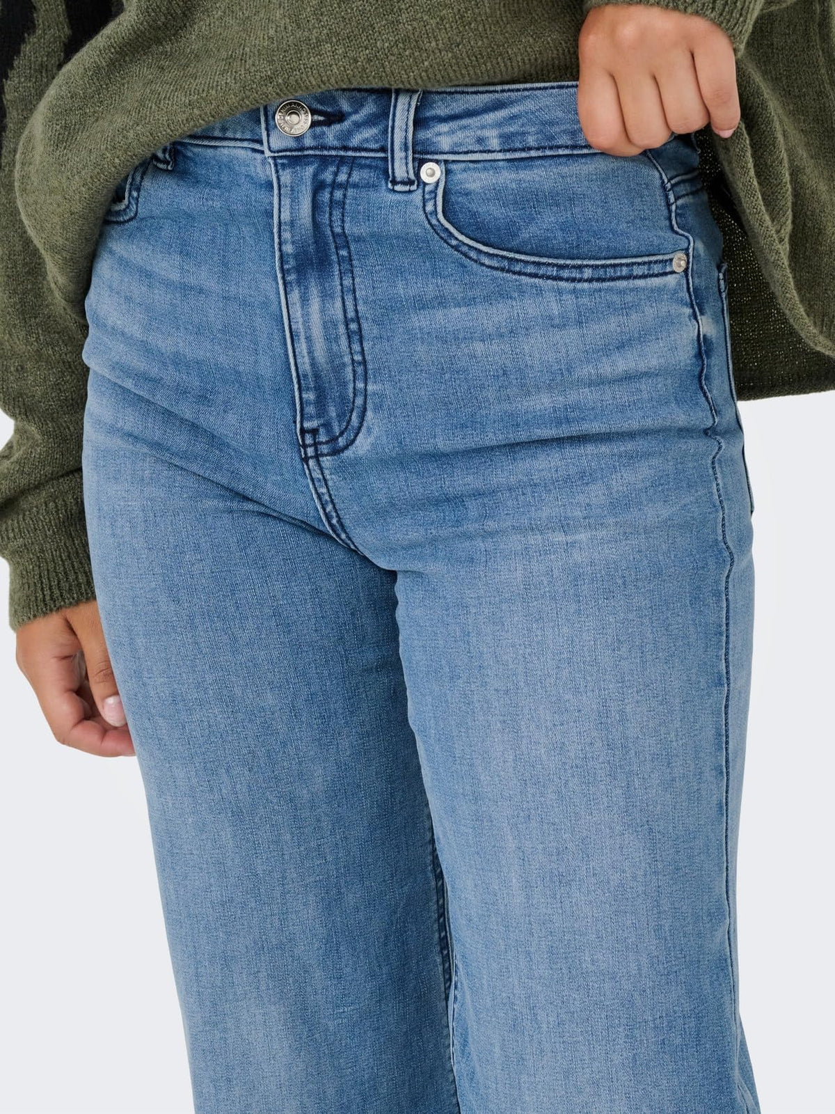 ONLY Damen Jeans Mit Weitem Bein Only Female Jeans mit Weitem Bein Onljuicy-wauw Hohe Taille Weiter Beinschnitt Jeans