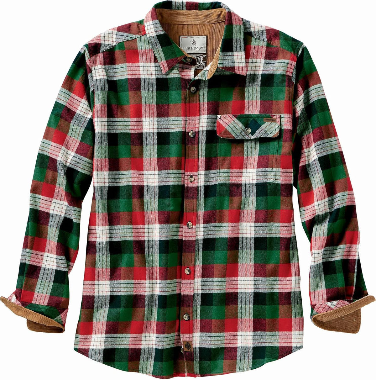 Legendary Whitetails Herren-Langarm-Flanellhemd mit Knopfleiste aus 100 % Baumwolle